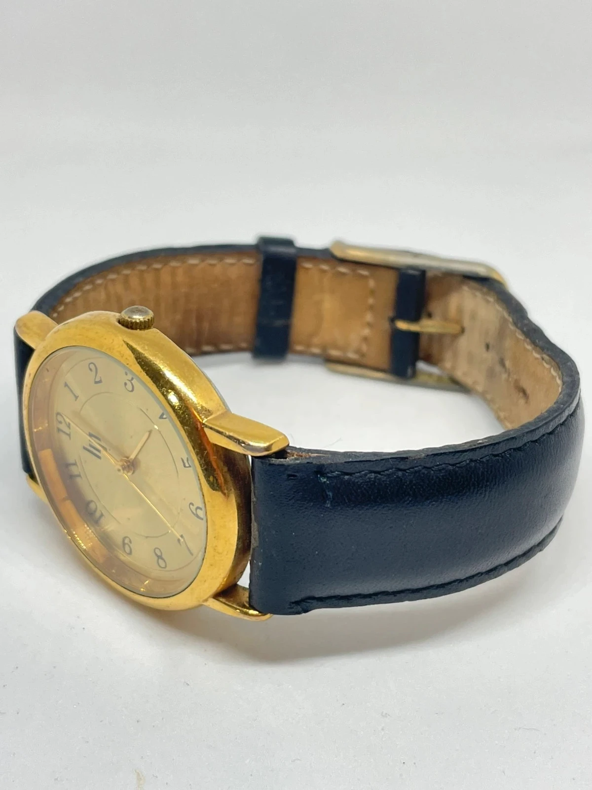 Reloj LIP vintage cuarzo dorado 33,6 mm – números arábigos, clásico francés 80/90 – photo 6